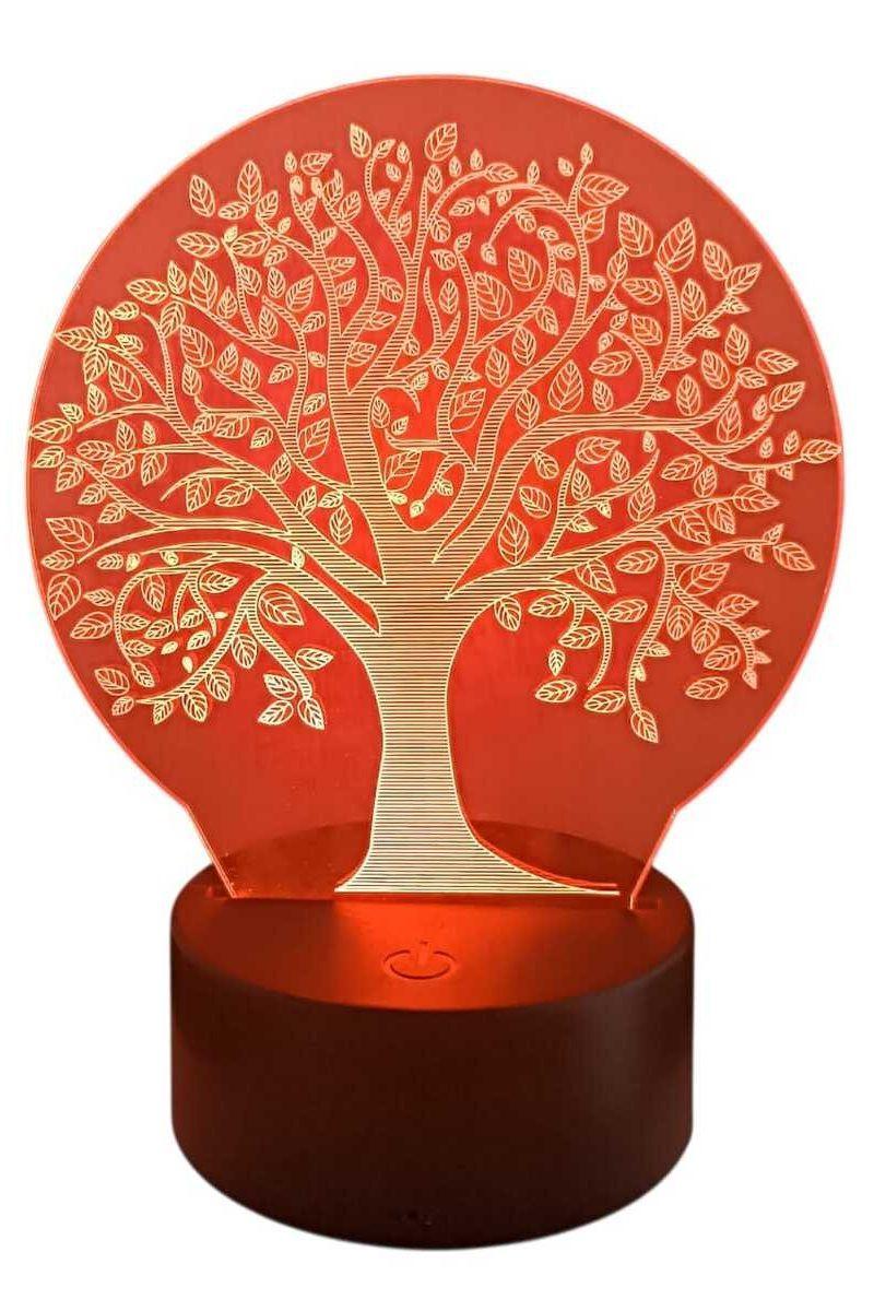 Lámpara Ilusión 3D Árbol de la Vida 7 Colores-3