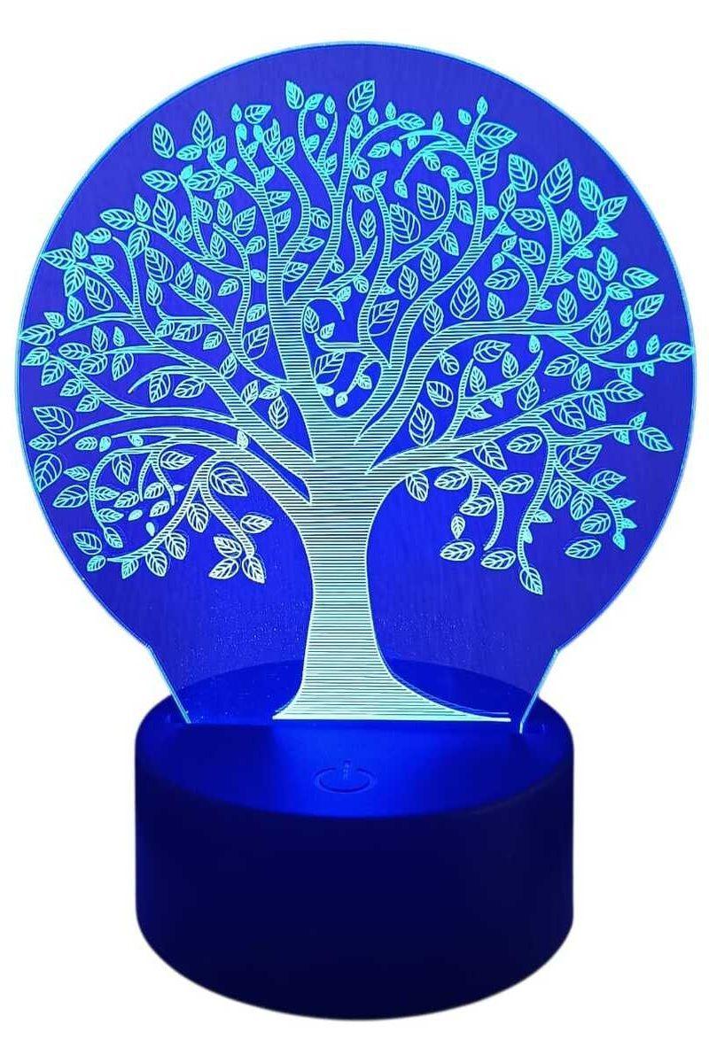 Lámpara Ilusión 3D Árbol de la Vida 7 Colores-4