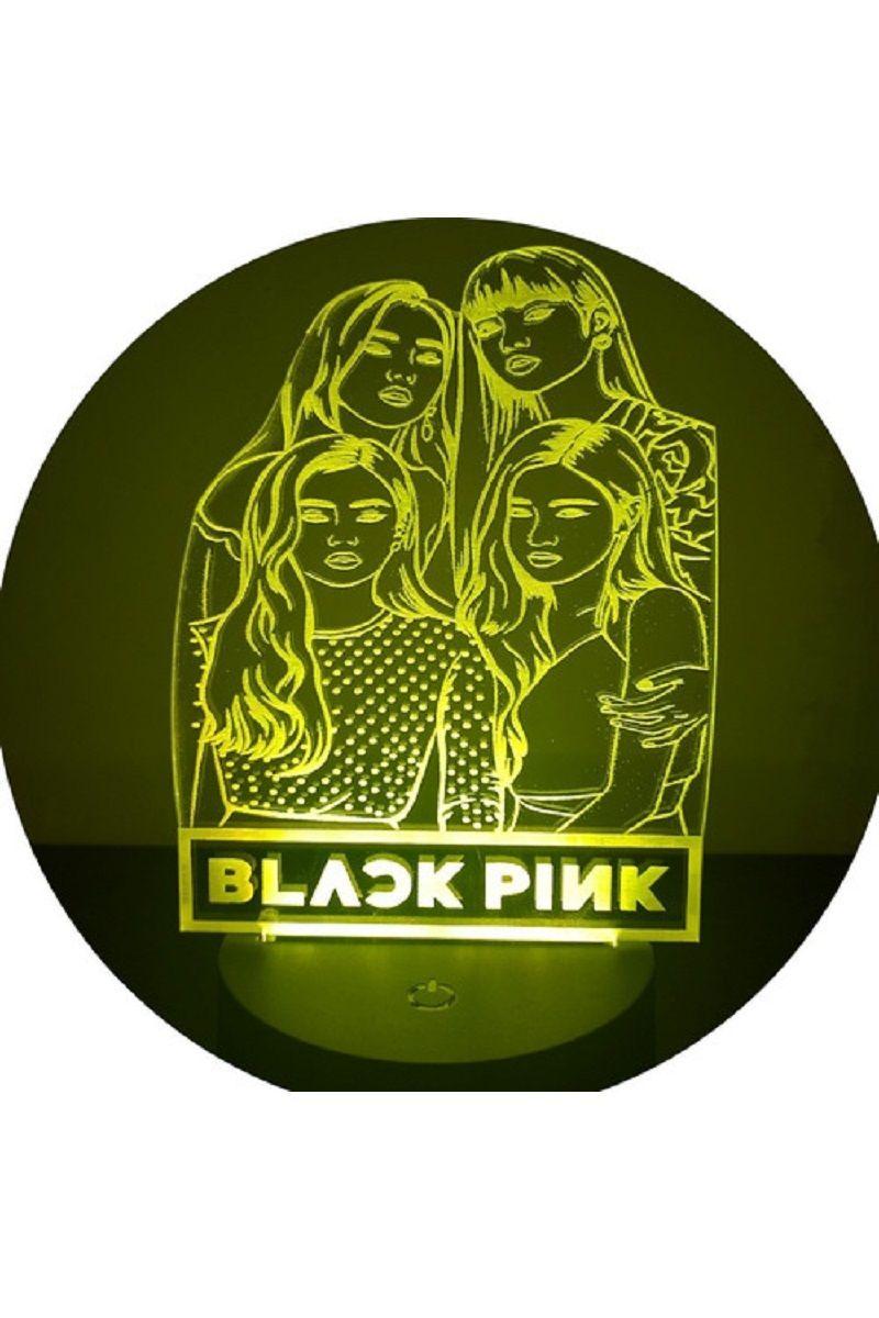 Lámpara Ilusión 3D Black Pink 7 Colores-2