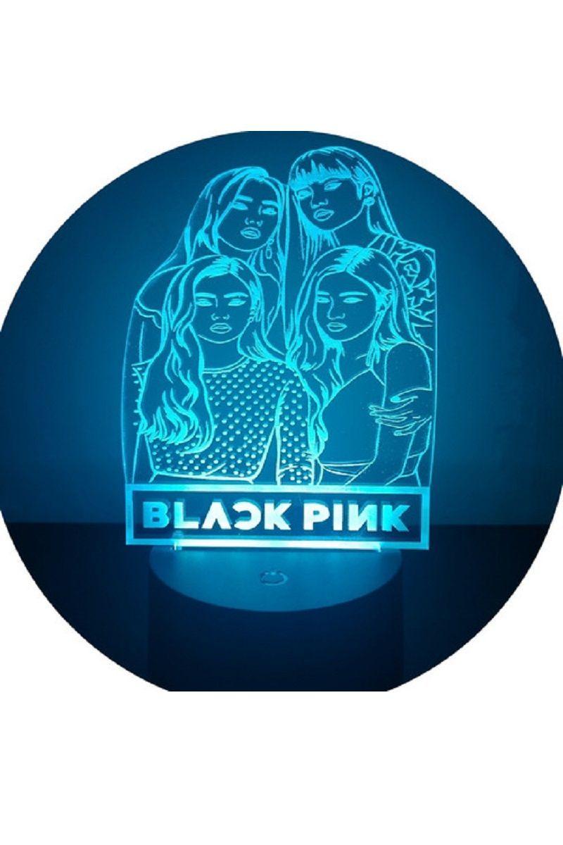 Lámpara Ilusión 3D Black Pink 7 Colores-3