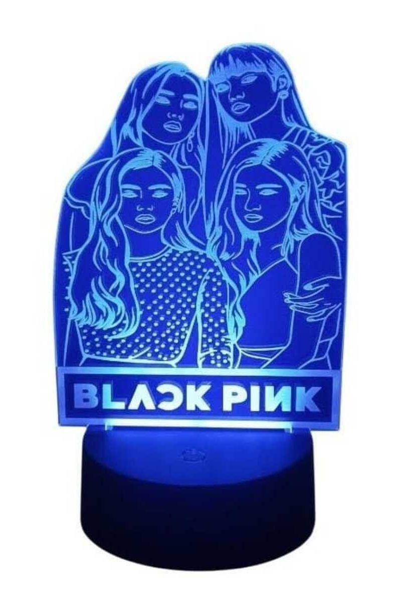 Lámpara Ilusión 3D Black Pink 7 Colores-2