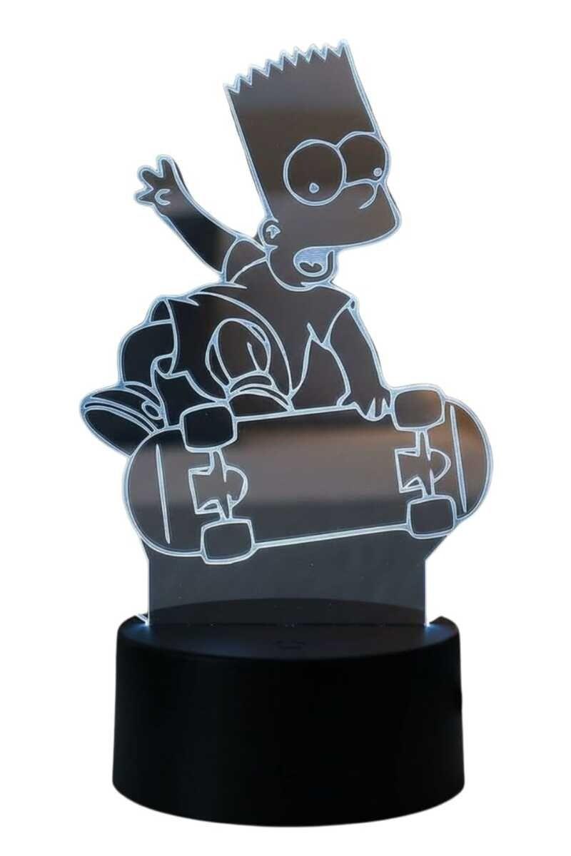 Lámpara Ilusión 3D Bart Patineta 7 Colores-2