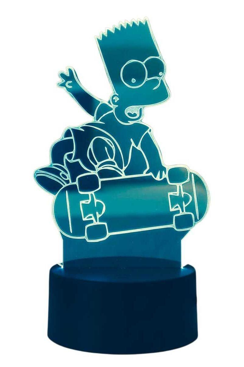 Lámpara Ilusión 3D Bart Patineta 7 Colores-3