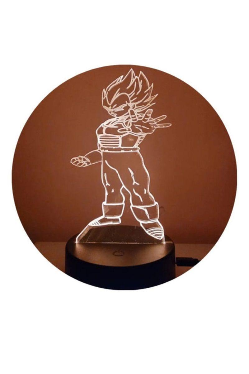 Lámpara Ilusión 3D Vegeta 7 Colores-3