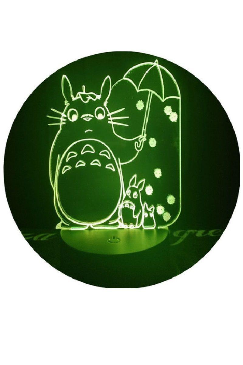Lámpara Ilusión 3D Totoro 7 Colores-2