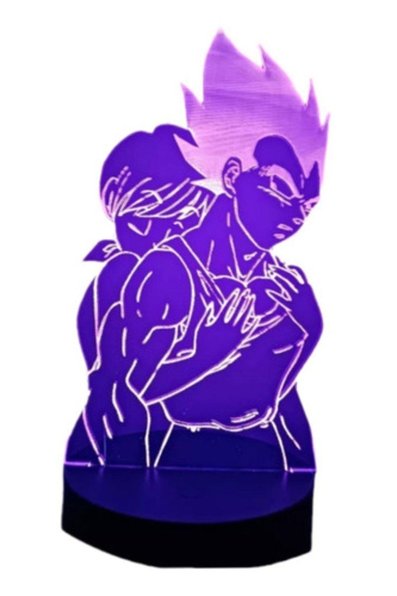 Lámpara Ilusión 3D Vegeta y Bulma 7 Colores-2