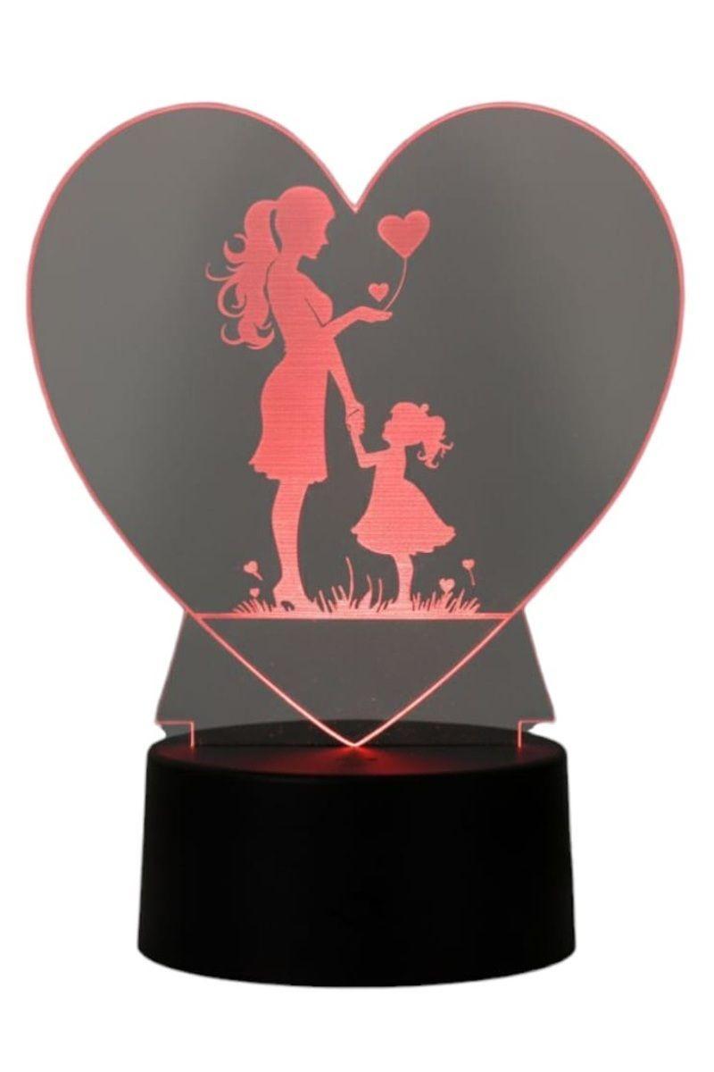 Lámpara Ilusión 3D Madre e Hija II 7 Colores-2