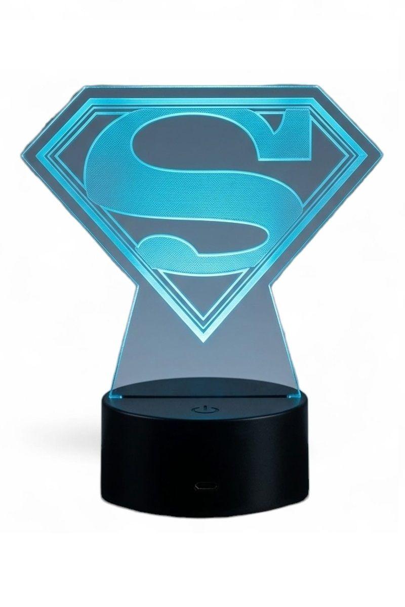 Lámpara Ilusión 3D Superman Logo 7 Colores-2