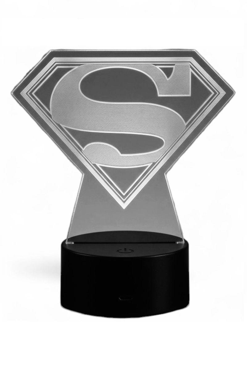 Lámpara Ilusión 3D Superman Logo 7 Colores-3