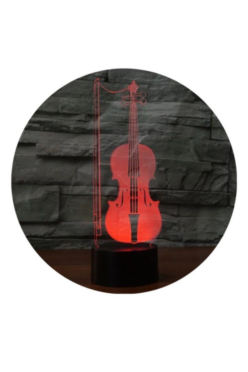 Lámpara Ilusión 3D Violín 7 Colores-2