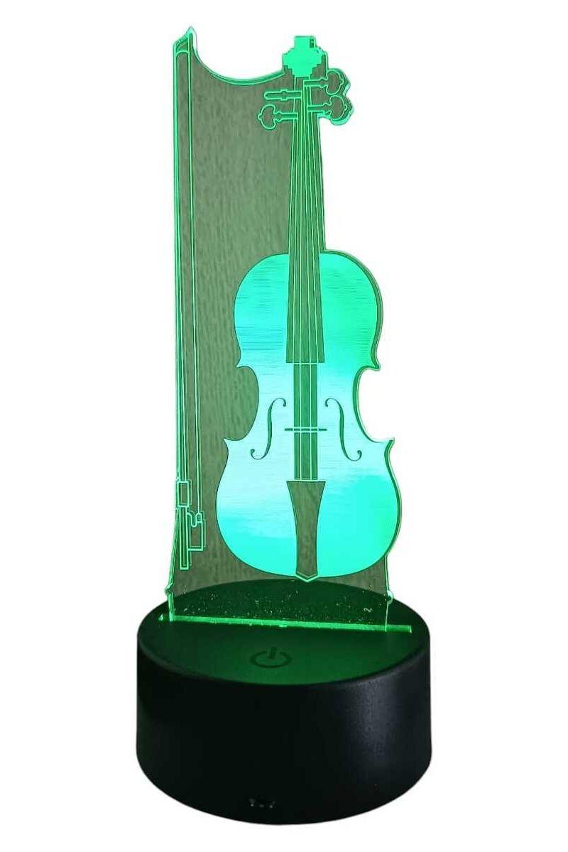 Lámpara Ilusión 3D Violín 7 Colores-3