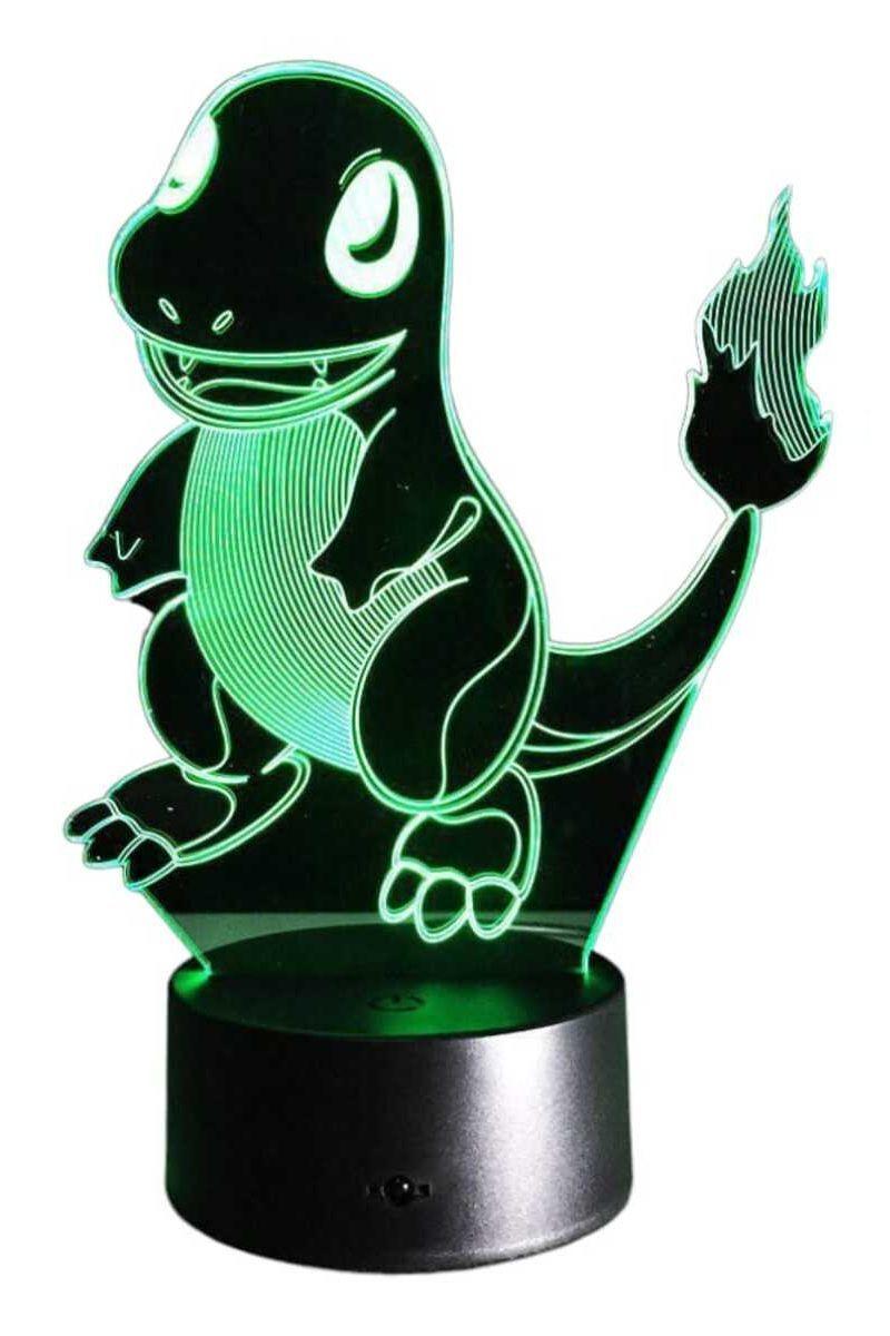 Lámpara Ilusión 3D Charmander 7 Colores-2