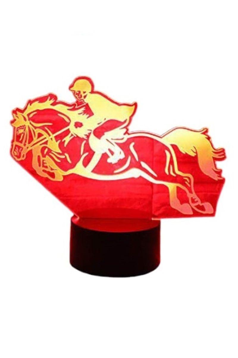 Lámpara Ilusión 3D Equitación 7 Colores-2