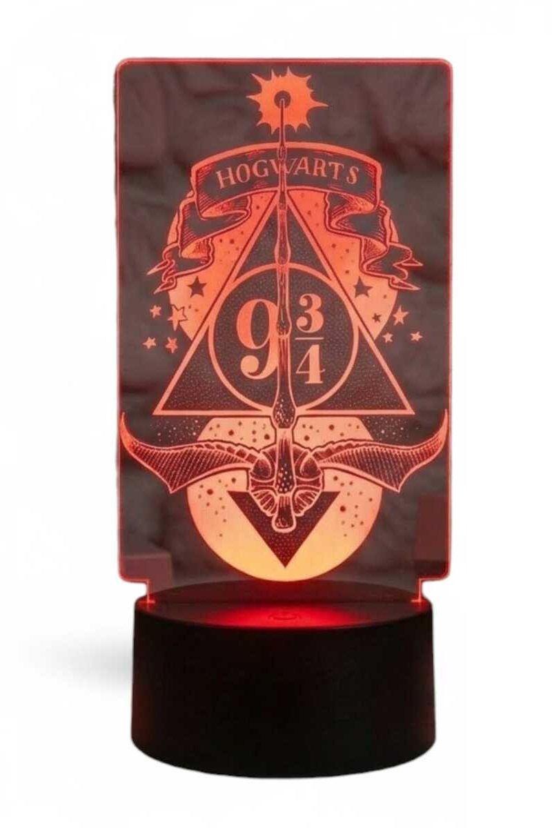 Lámpara Ilusión 3D Harry Potter Símbolos 7 Colores-2