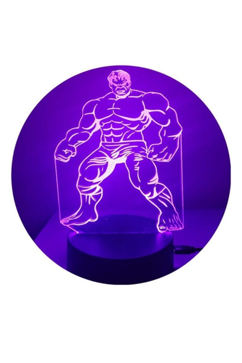 Lámpara Ilusión 3D Hulk 7 Colores-4
