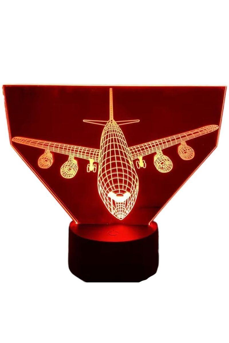 Lámpara Ilusión 3D Avión 7 Colores-2
