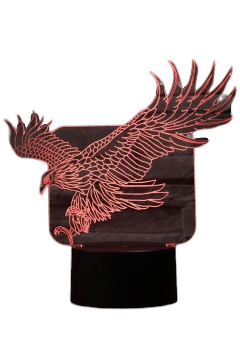 Lámpara Ilusión 3D Águila 7 Colores-2