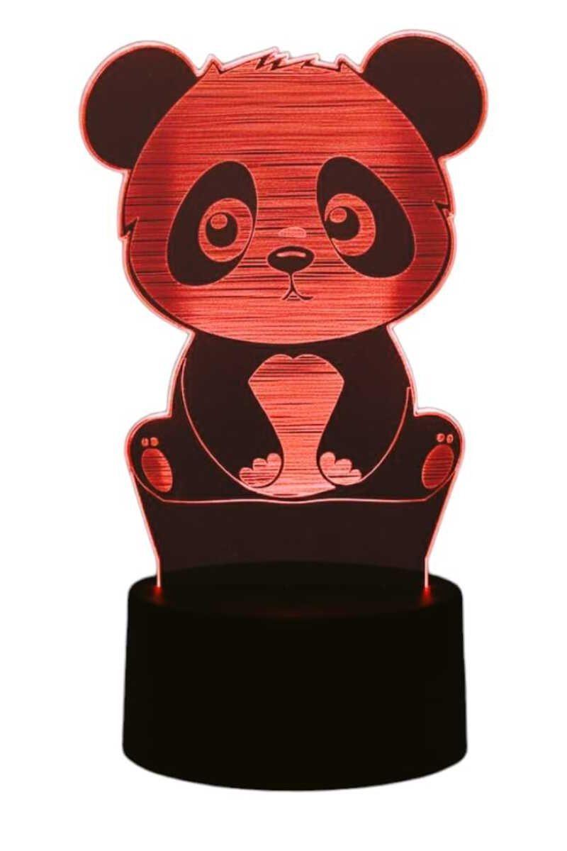 Lámpara Ilusión 3D Panda 7 Colores-2