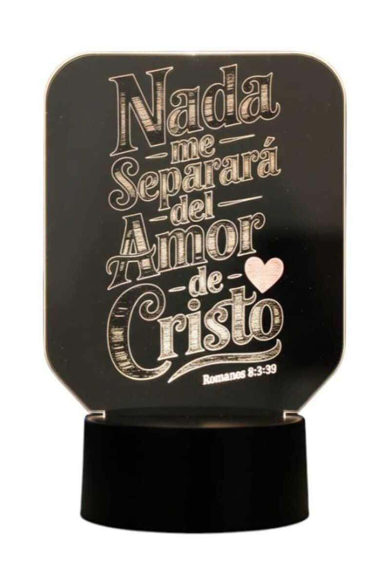 Lámpara Ilusión 3D Frase: Nada me seperará del amor de Cristo 7 Colores-3