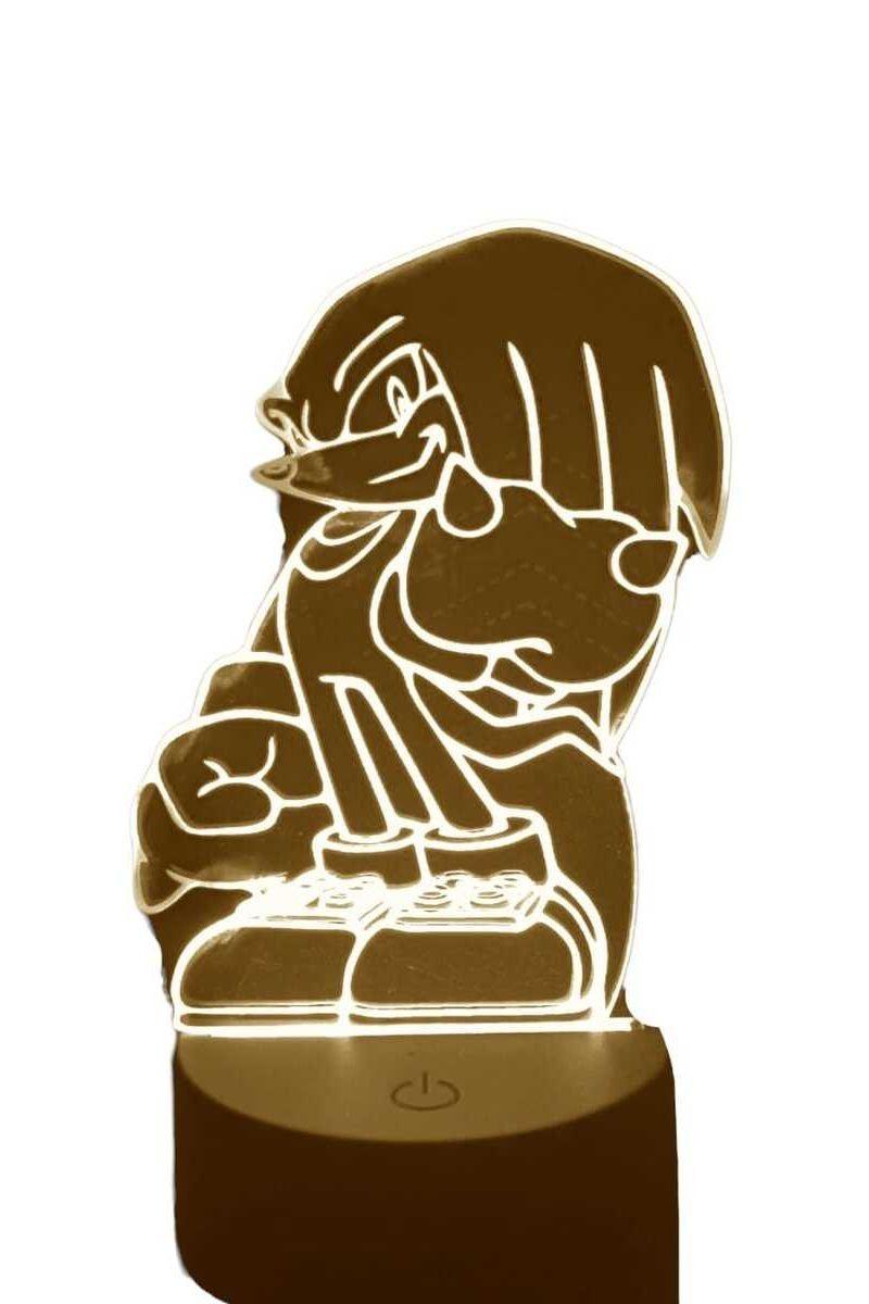 Lámpara Ilusión 3D Knuckles Sonic 7 Colores-2