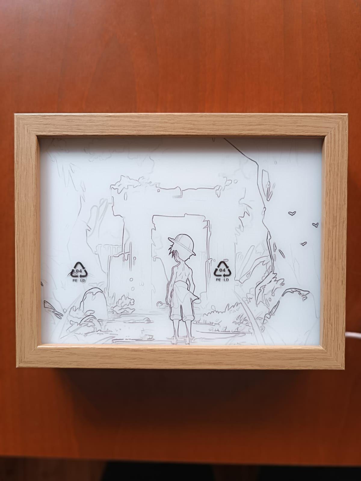 Cuadro Led de Luffy en el Bosque 23x18cm-2