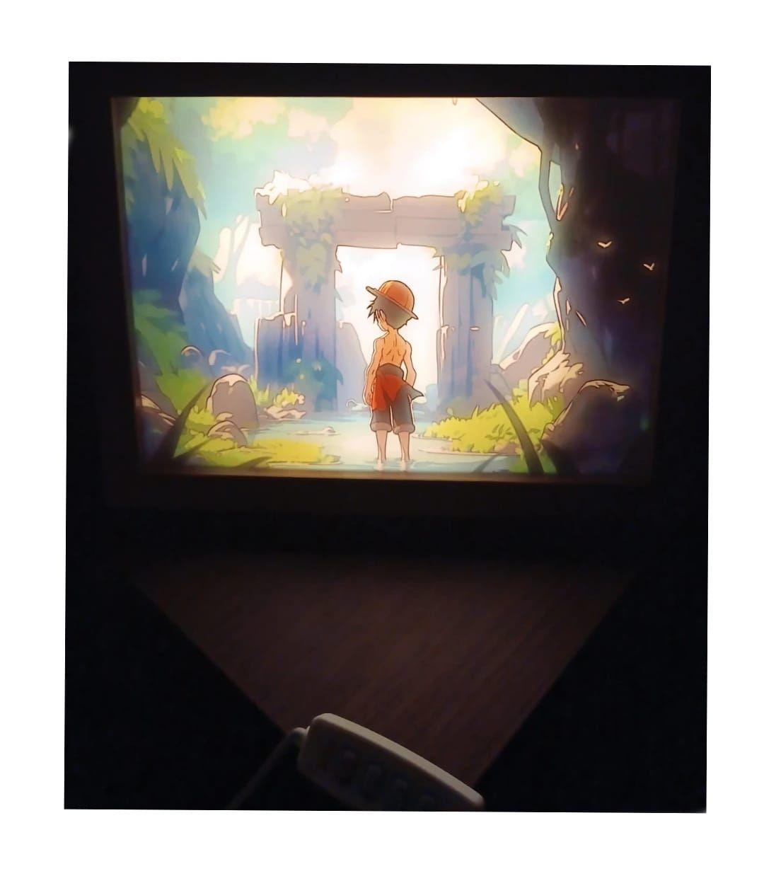 Cuadro Led de Luffy en el Bosque 23x18cm-4