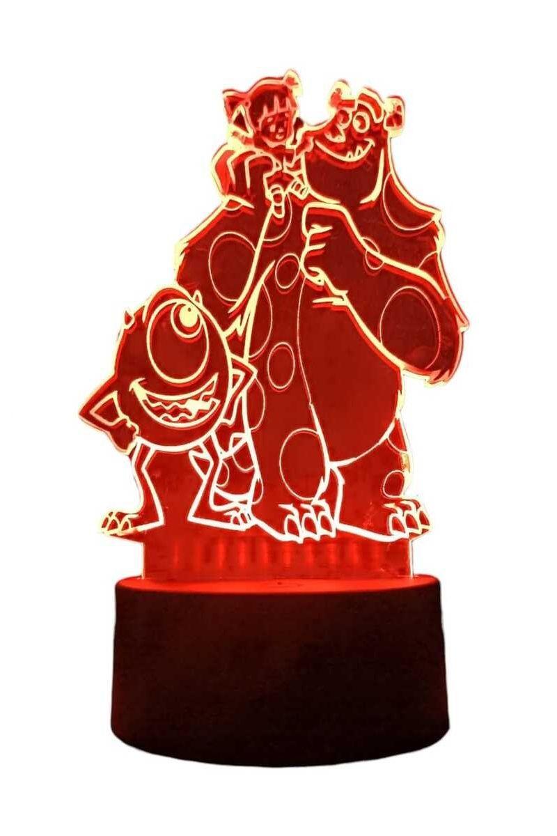 Lámpara Ilusión 3D Monster Inc 7 Colores-2