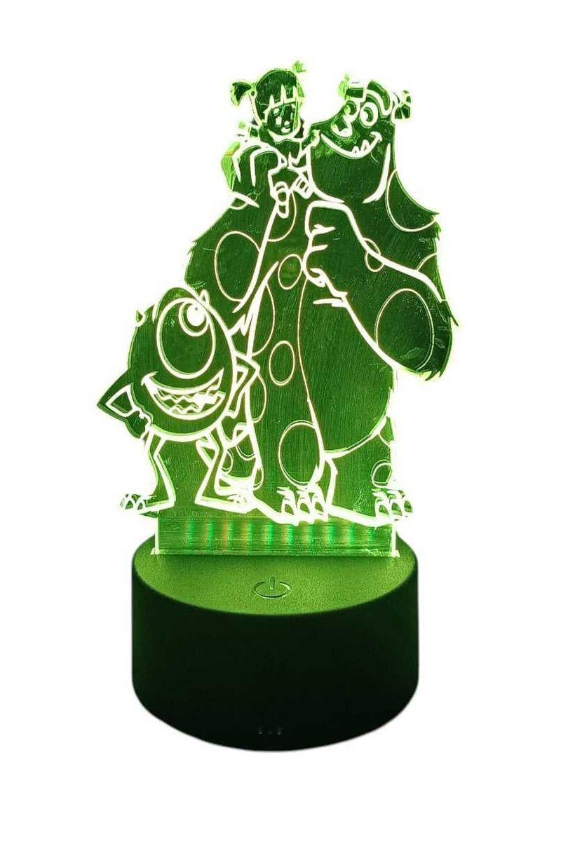 Lámpara Ilusión 3D Monster Inc 7 Colores-3