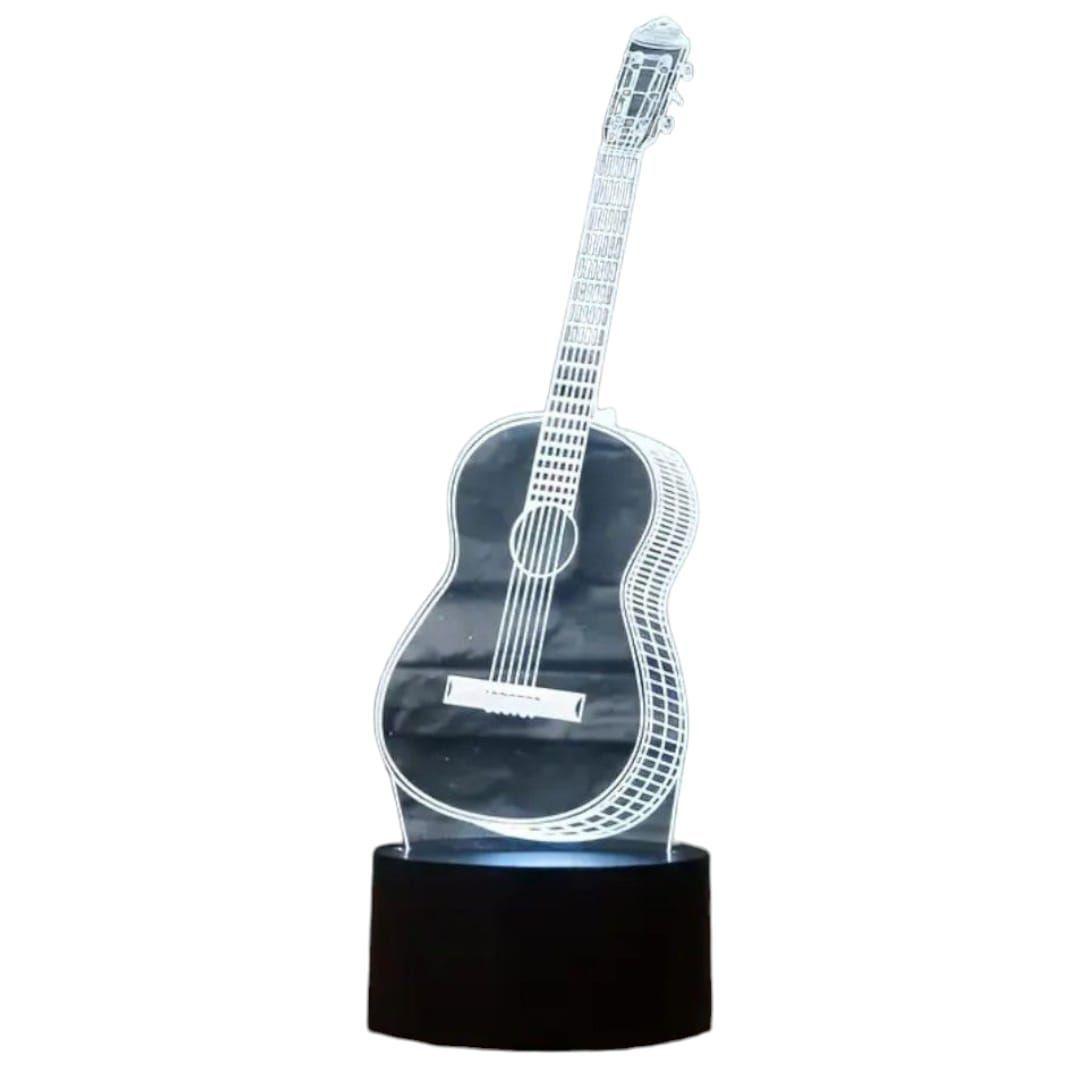 Lámpara Ilusión 3D Guitarra Clásica 7 Colores-0