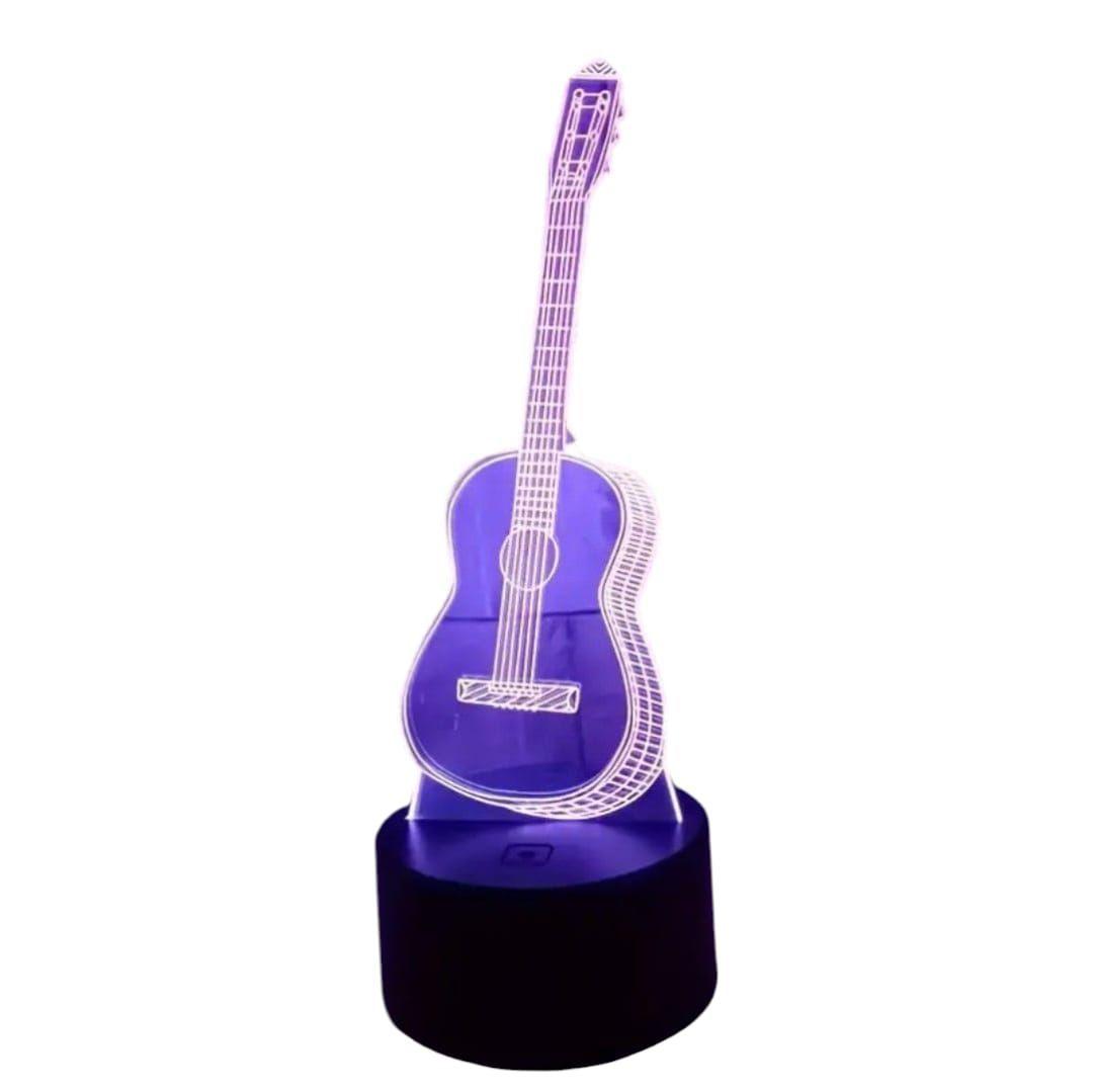 Lámpara Ilusión 3D Guitarra Clásica 7 Colores-1