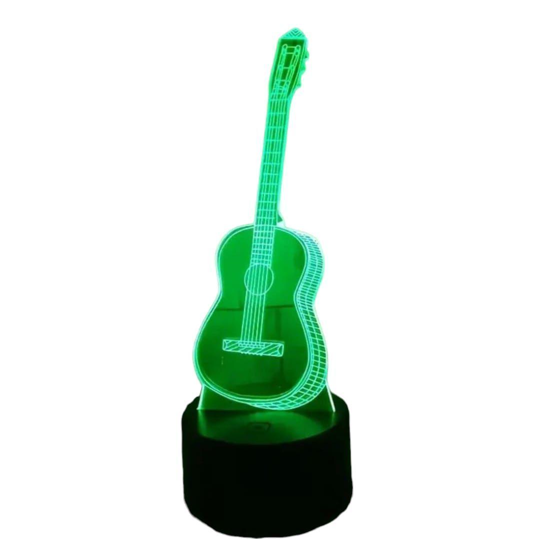 Lámpara Ilusión 3D Guitarra Clásica 7 Colores-2