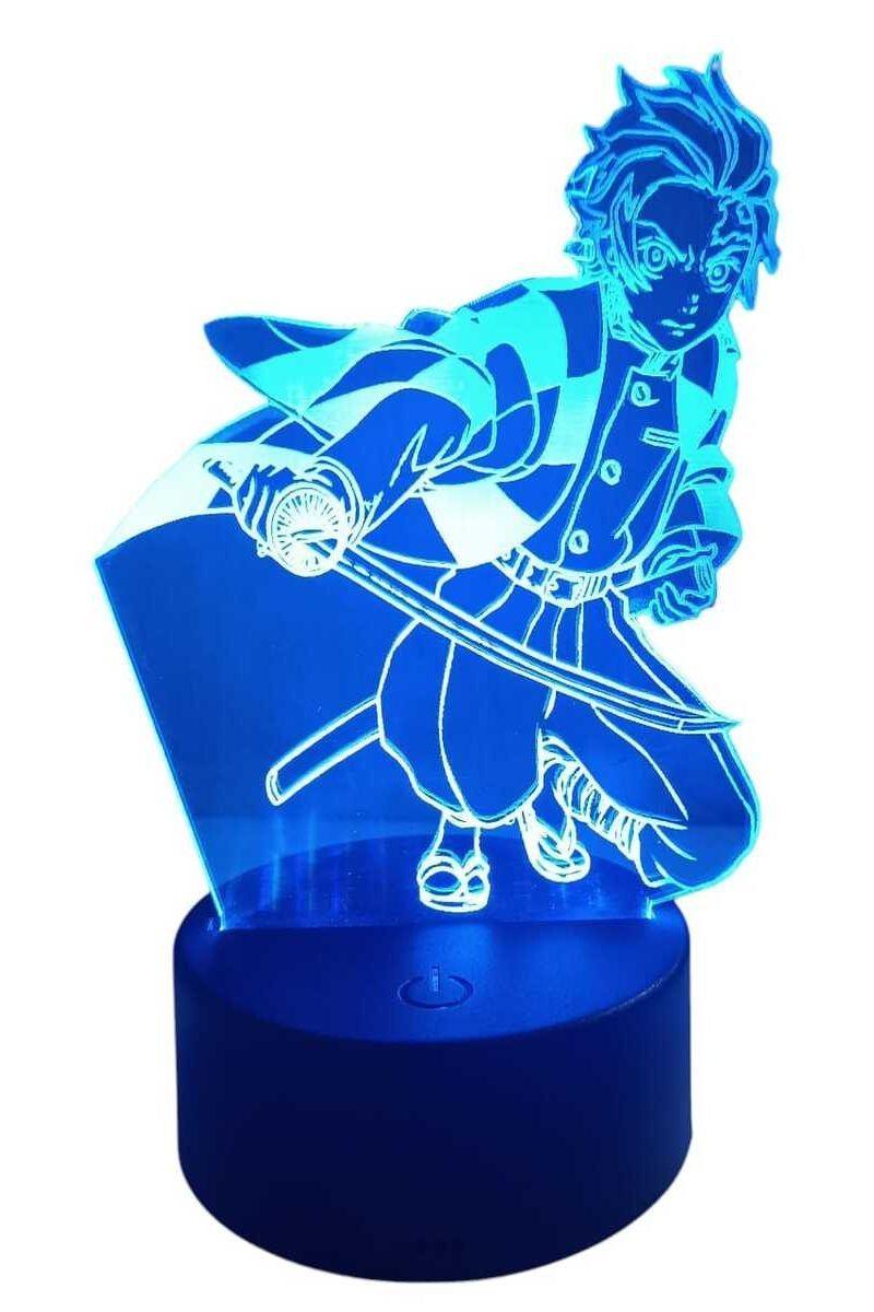 Lámpara Ilusión 3D Tanjiro 7 Colores-2