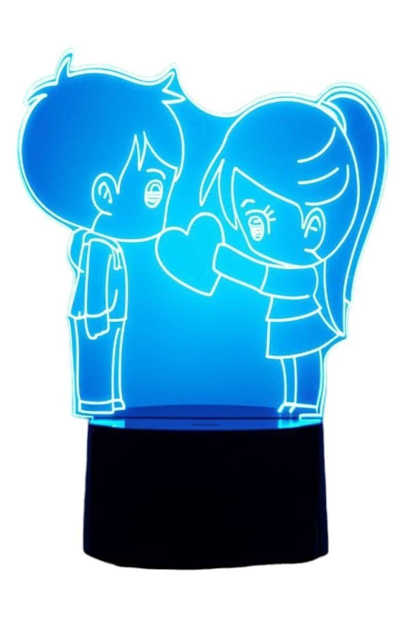 Lámpara Ilusión 3D Pareja de Enamorados 7 Colores-2