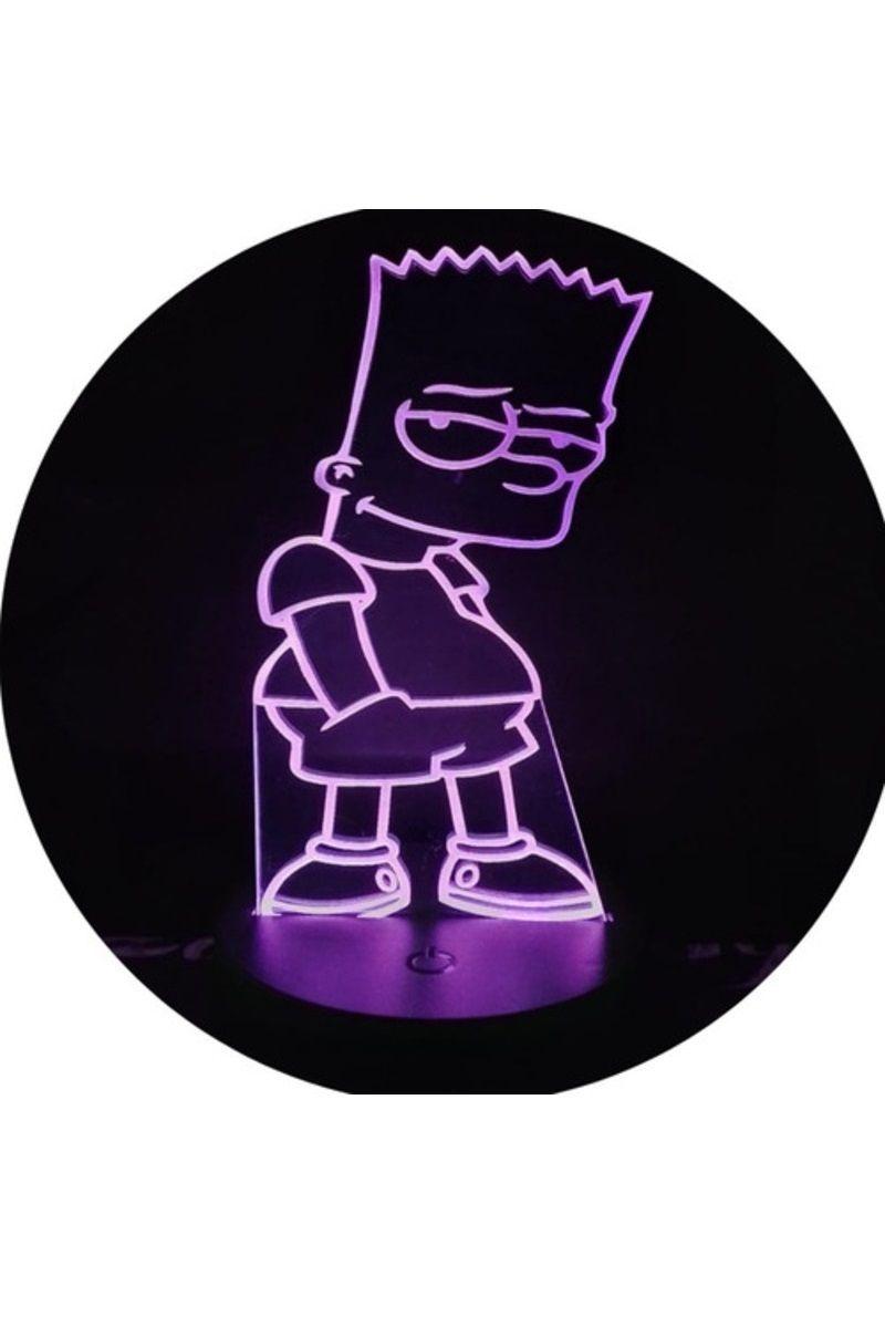 Lámpara Ilusión 3D Bart Simpson 7 Colores-3