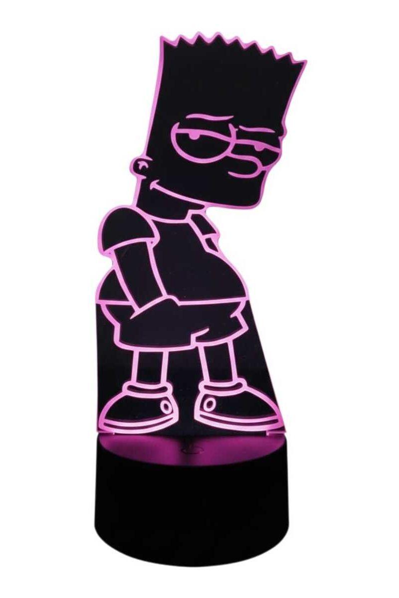 Lámpara Ilusión 3D Bart Simpson 7 Colores-2
