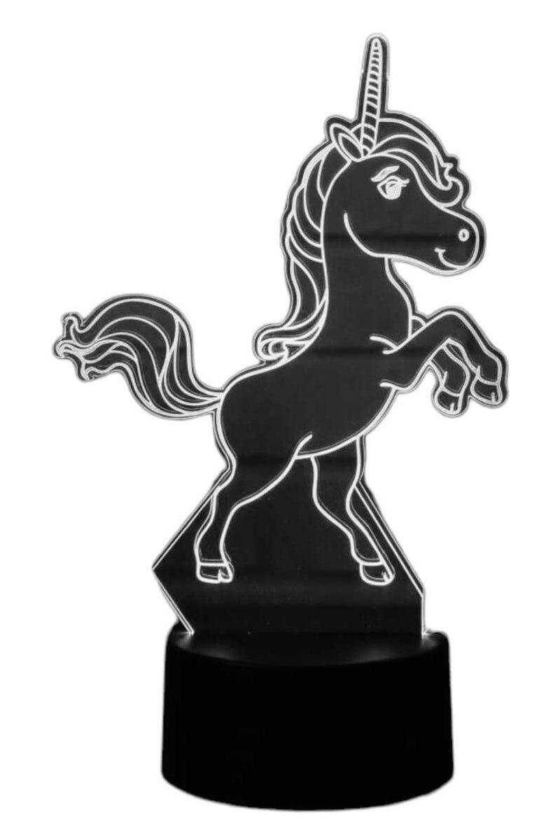 Lámpara Ilusión 3D Unicornio de Pie 7 Colores-2