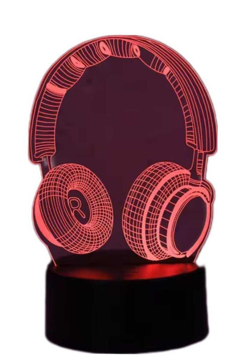 Lámpara Ilusión 3D Audífono 7 Colores-2