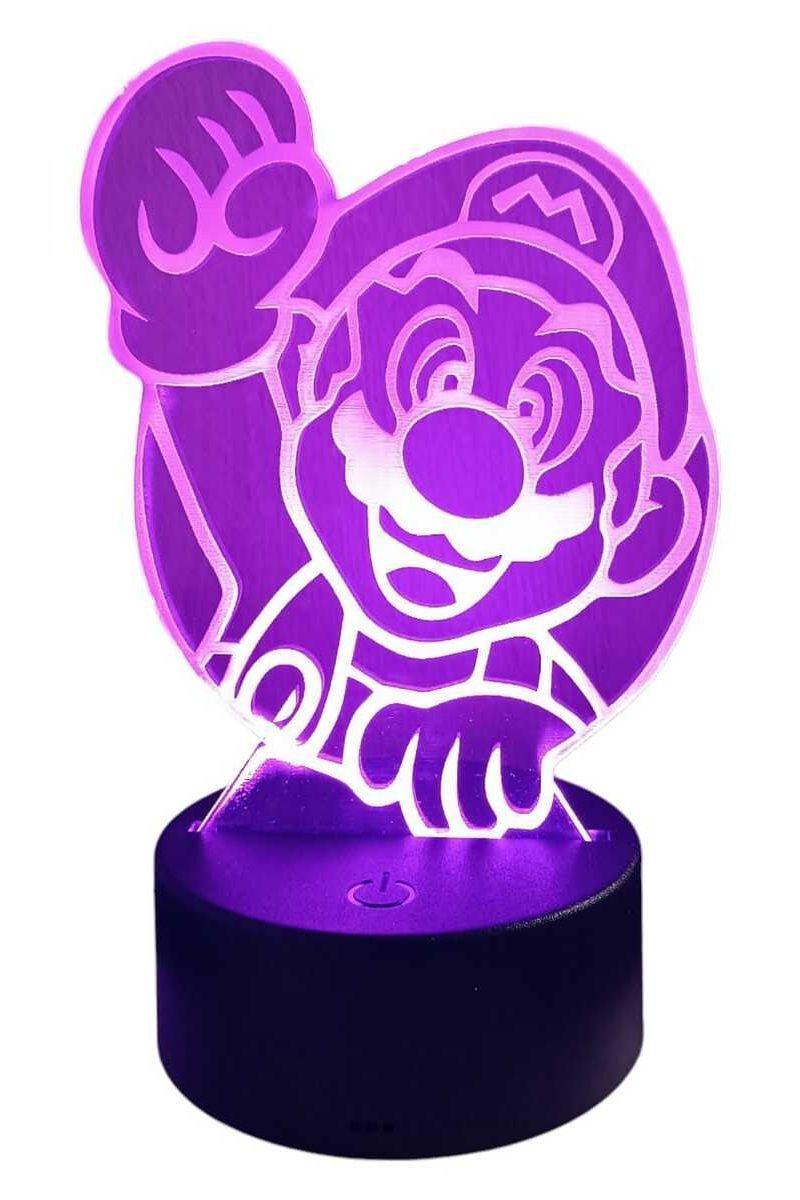 Lámpara Ilusión 3D Mario Bros 7 Colores-3