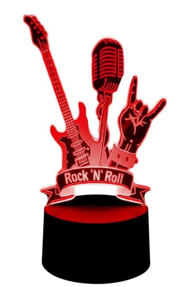 Lámpara Ilusión 3D Rock And Roll 7 Colores-2