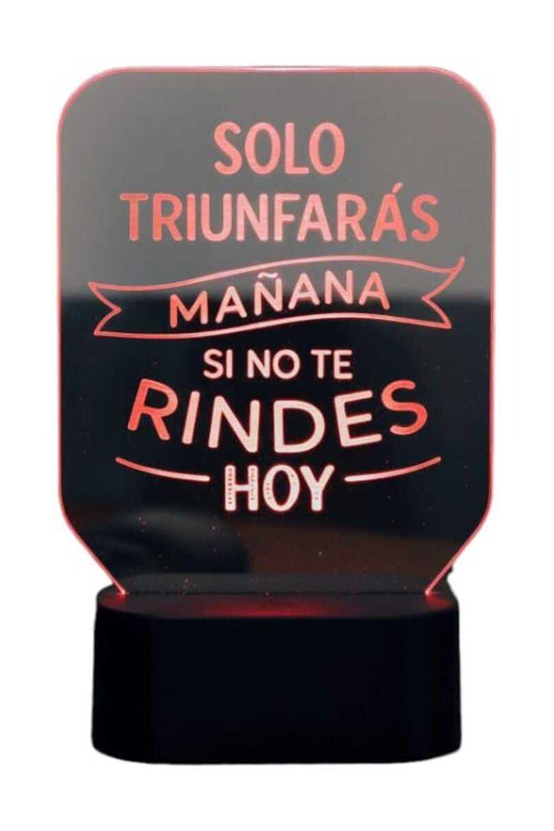 Lámpara Ilusión 3D Frase: Solo triunfarás 7 Colores-2