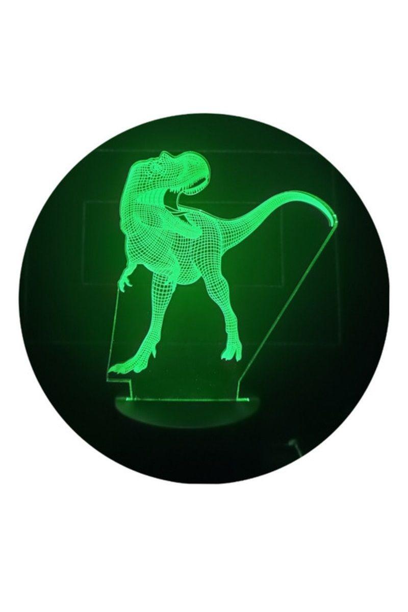 Lámpara Ilusión 3D Dino Rex 7 Colores-2