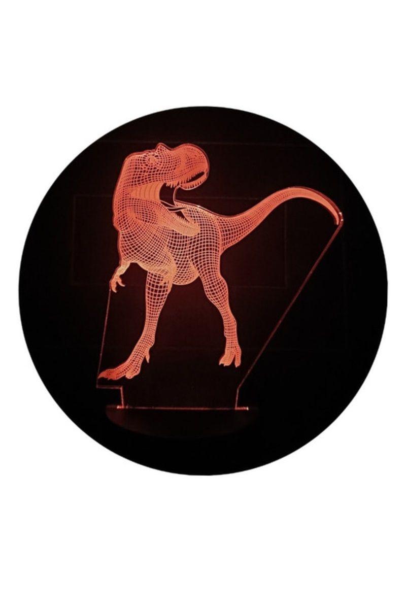 Lámpara Ilusión 3D Dino Rex 7 Colores-3