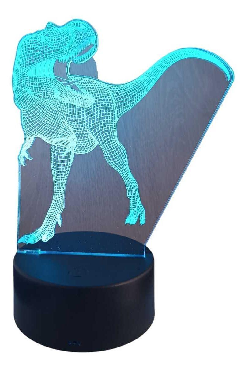 Lámpara Ilusión 3D Dino Rex 7 Colores-2