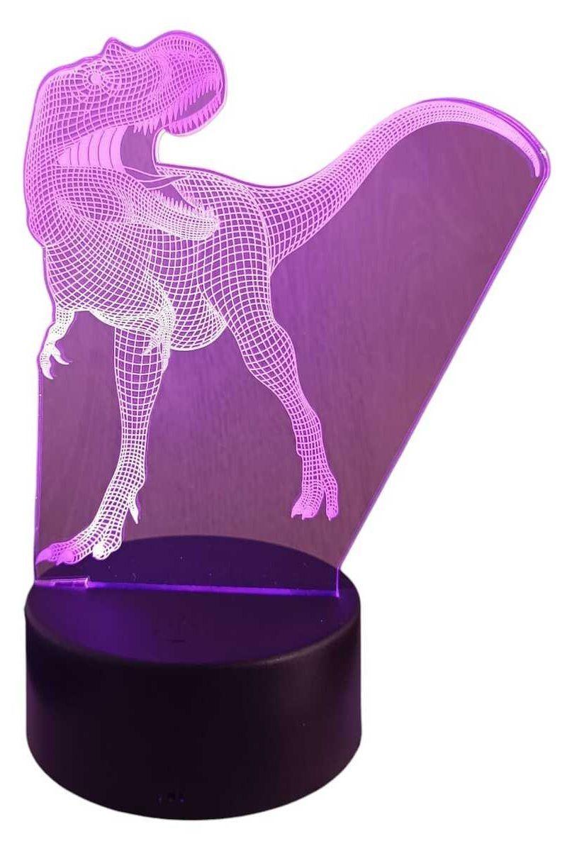 Lámpara Ilusión 3D Dino Rex 7 Colores-3