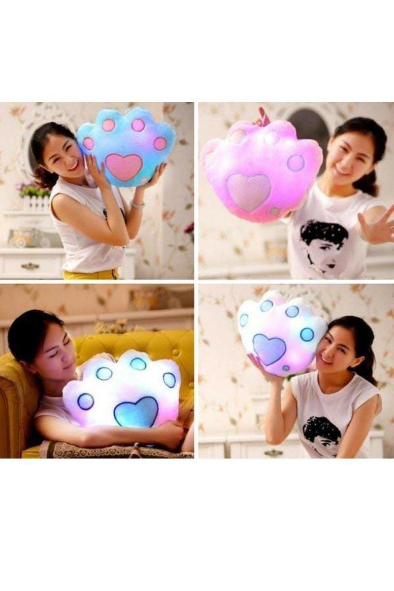 Almohada Luminosa de Felpa con Forma de Huella-3