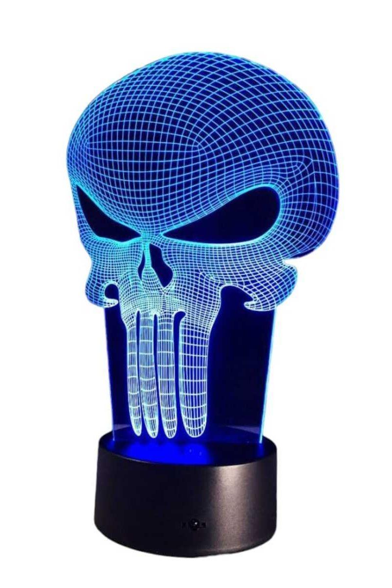 Lámpara Ilusión 3D Punisher 7 Colores-2