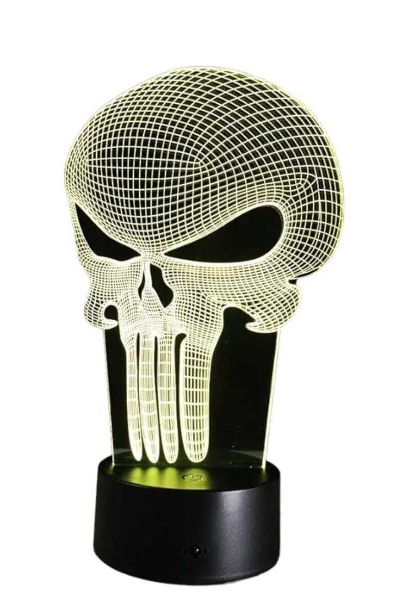 Lámpara Ilusión 3D Punisher 7 Colores-3