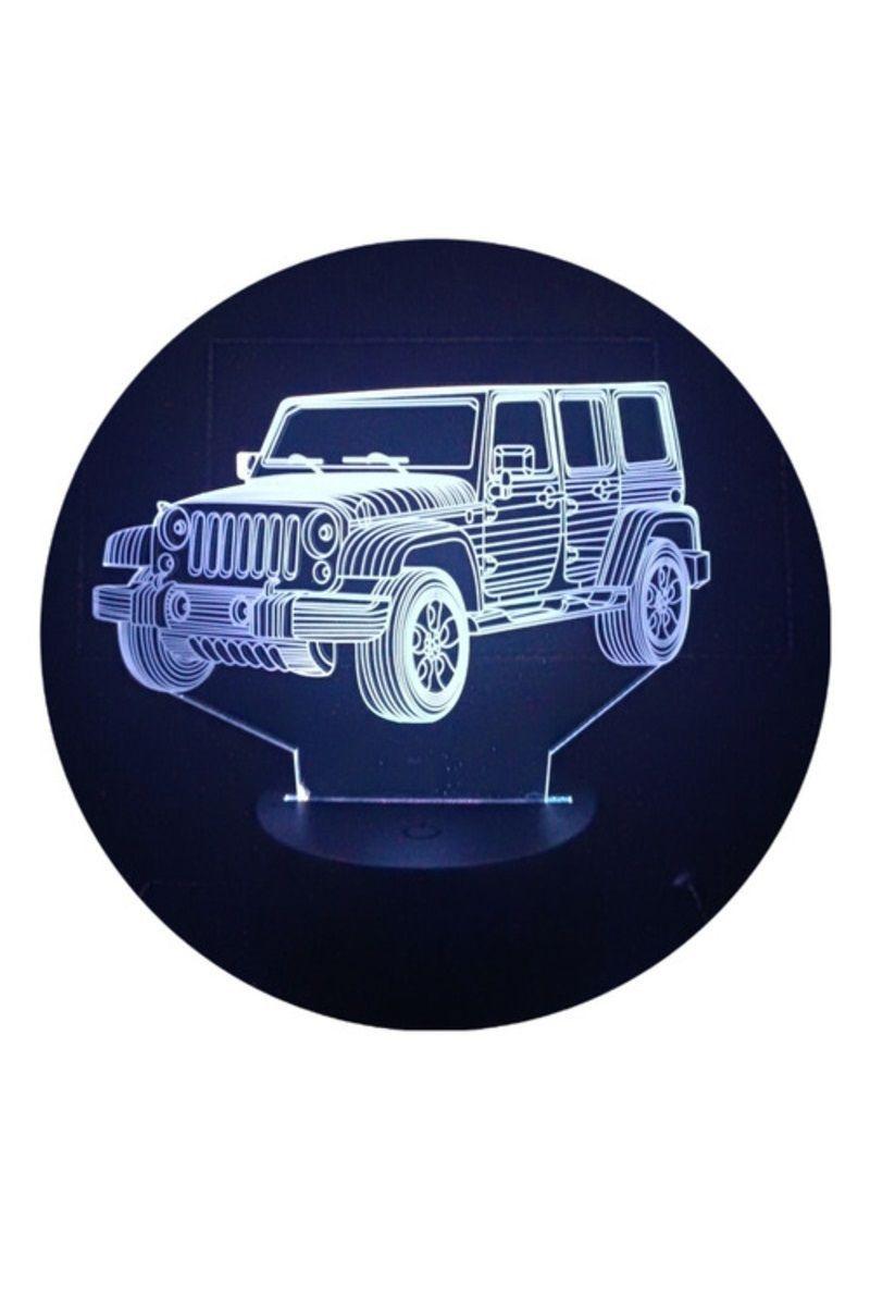 Lámpara Ilusión 3D Jeep 7 Colores-1