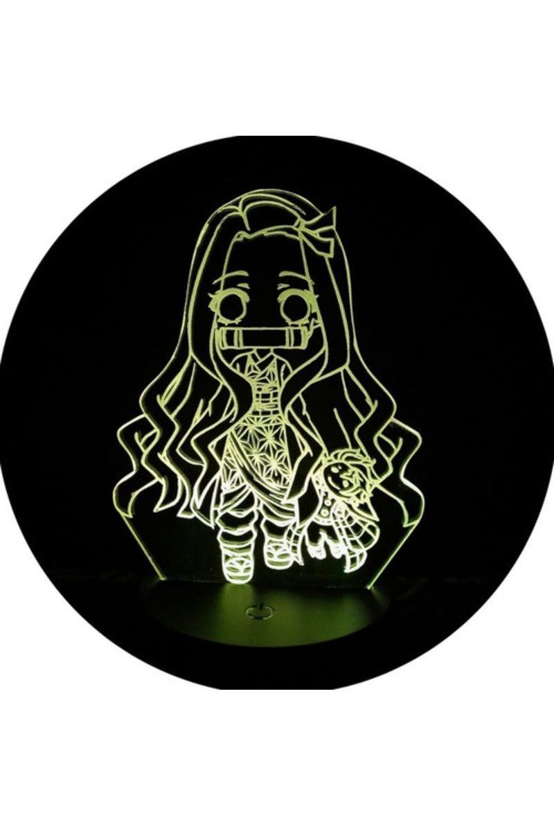 Lámpara Ilusión 3D Nezuko Chibi 7 Colores-3