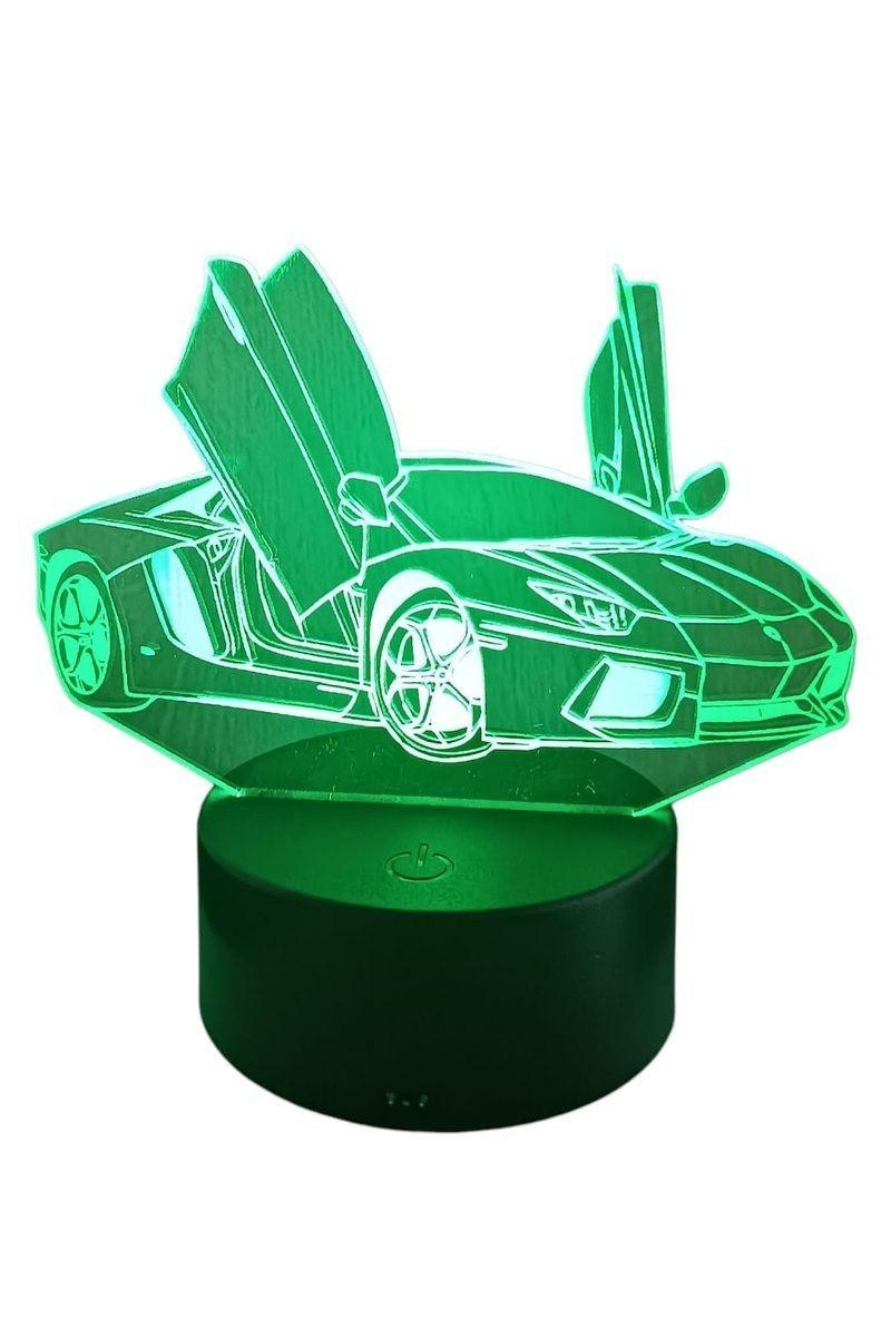 Lámpara Ilusión 3D Lamborghini 7 Colores-2
